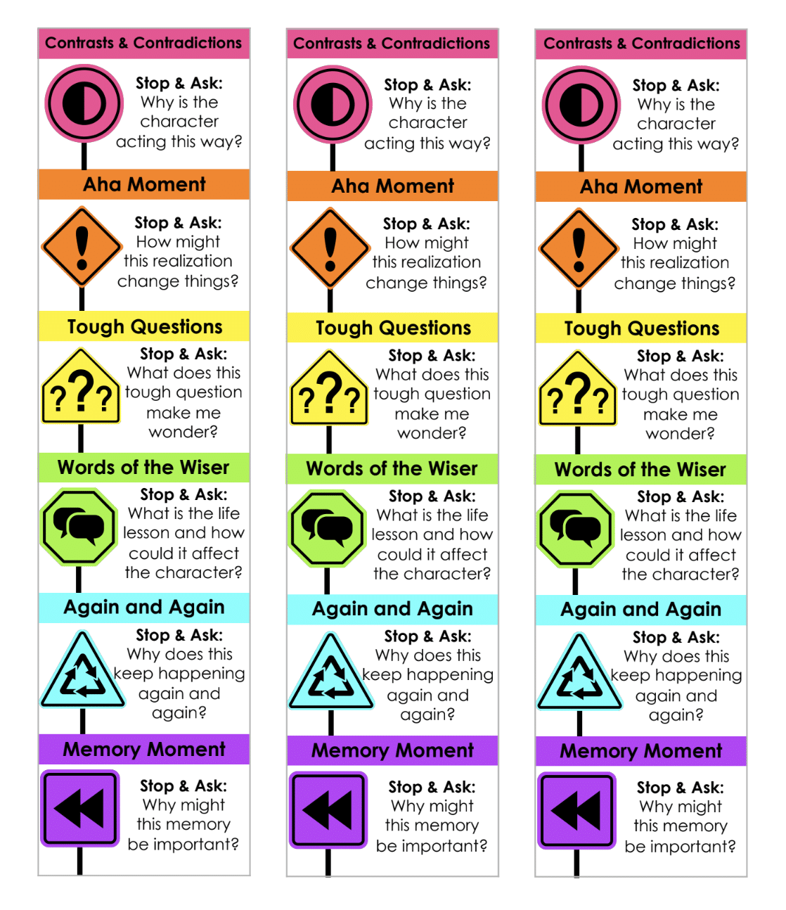 Notice &amp; Note: Signpost Bookmarks - Ladybug's Teacher Files
